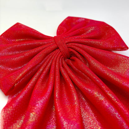 Iridescent Red Longtail Bow Enchanted Scrunch