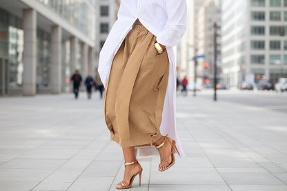 Women's Solid Color Cotton Wide Leg Cropped Pant FitiqueFit