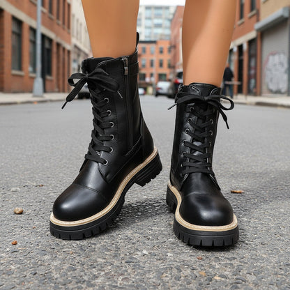 Women’s Solid Color Low Heel Mid Boots — Stylish Everyday Mid Boots FitiqueFit