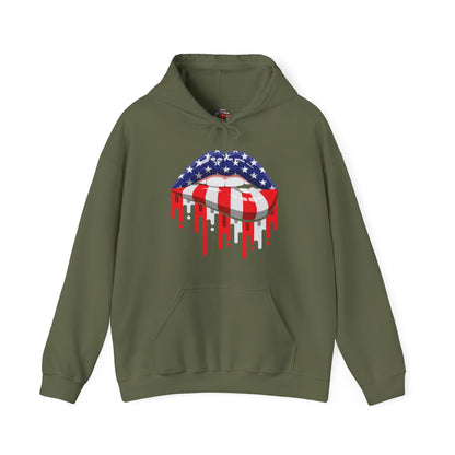 American Flag Lips Hooded Sweatshirt The Devil's Pickle