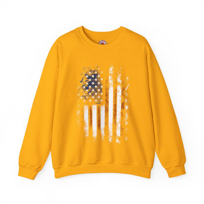 Distressed American Flag Crewneck Sweatshirt The Devil's Pickle