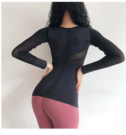 Sculpted Mesh Effect Yoga Shirt Country in My Heart