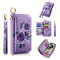 Elegant Floral PU Clutch Chic Zipper Wallet  Phone Bag