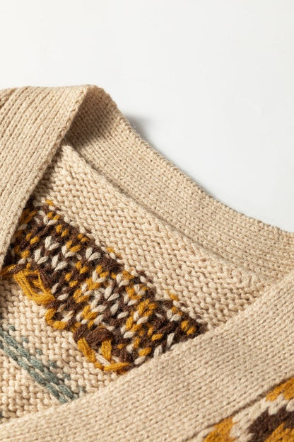 Western Knit Buttoned V-Neck Cardigan Sweater Shop Style & More | Fresh Looks, Everyday Deals & Free Shipping