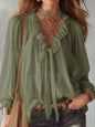 V-Neck Loose-Fit Shirt Top – No-Iron, 8 Colors FitiqueFit
