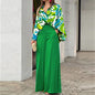 Women's Printed Shirt Wide Leg Pants Fashion Casual Set See size chart under “more details” The Fashion Celestial