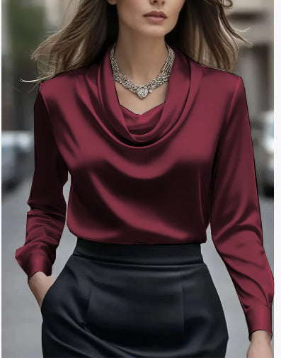 Women’s Elegant Boat Neck Long Sleeve Minimalist Top FitiqueFit