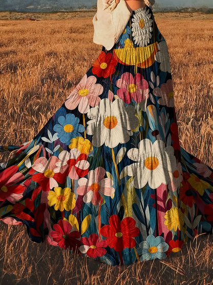 Floral Print Flowy Maxi Skirt See size chart under “more details” The Fashion Celestial