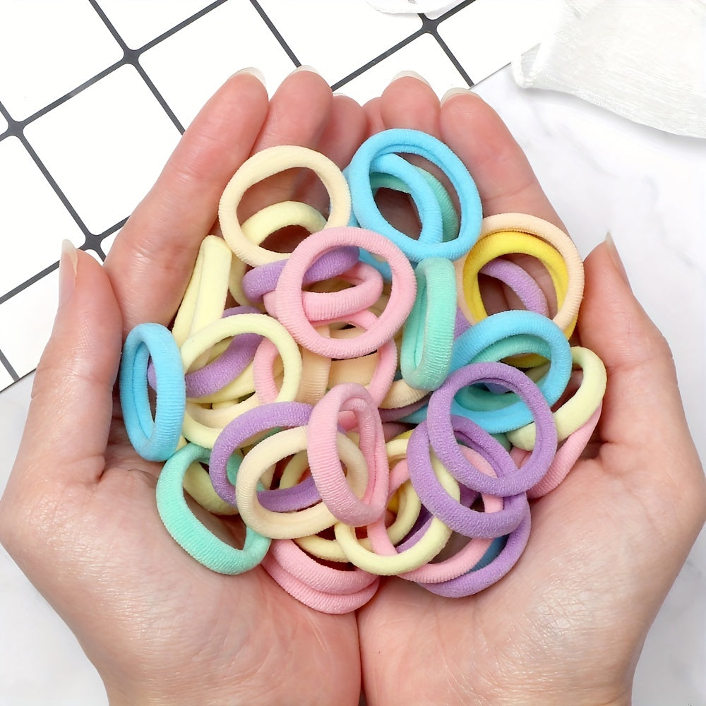 50pcs/Set Women   Basic Hair Bands 1.57inch Simple Solid Colors Elastic Headband Hair Ropes Ties Hair Accessories Ponytail Holder NovaCart