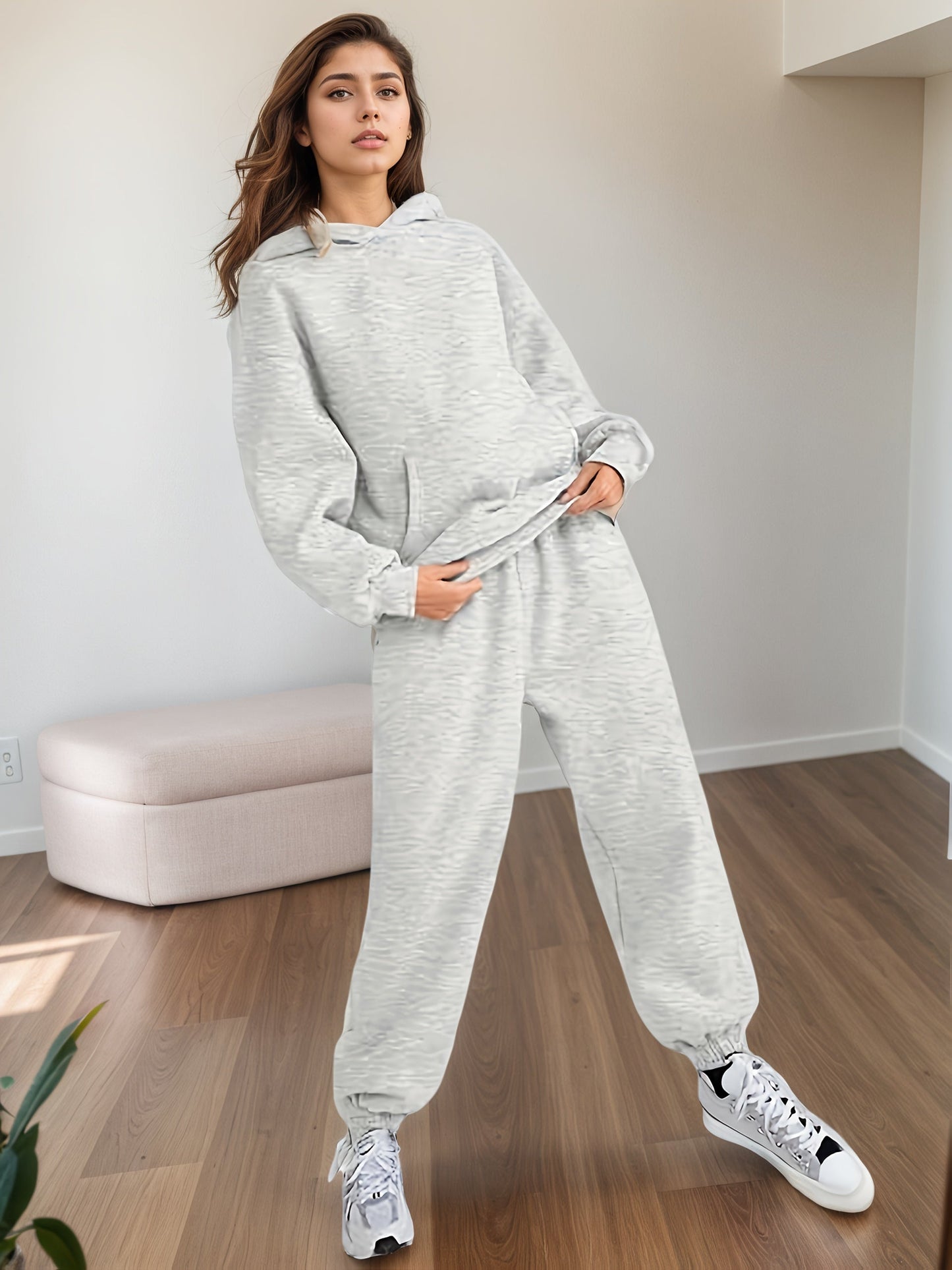 Women’s Plus Size Lounge Set – Oversized Hoodie & Baggy Sweatpants FitiqueFit