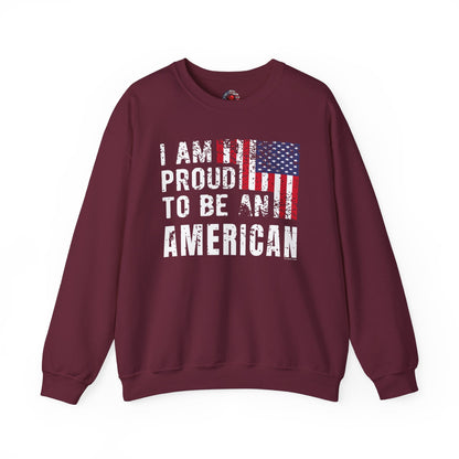 I Am Proud To Be An American Crewneck Sweatshirt The Devil's Pickle