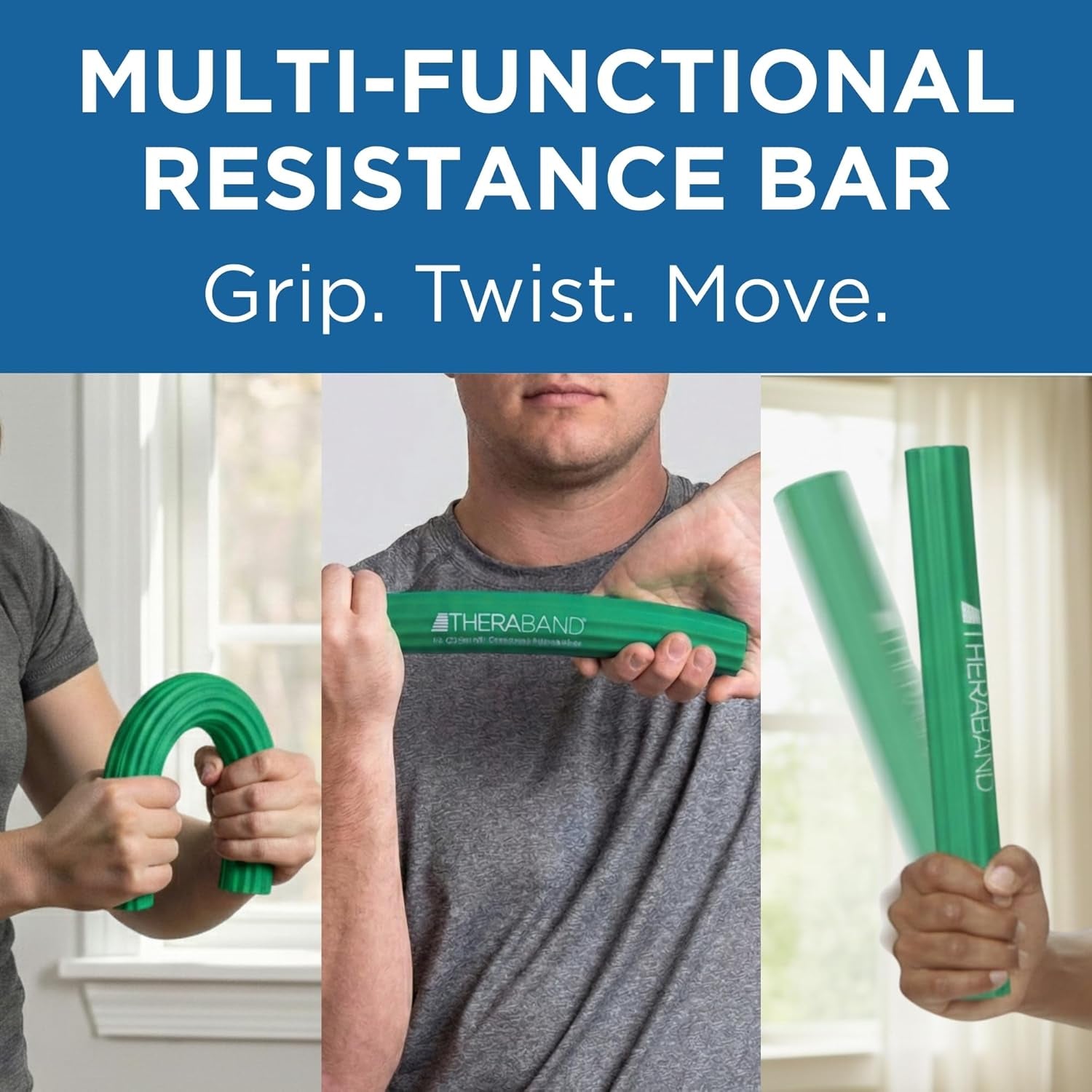 Flexbar, Tennis Elbow Therapy Bar, Relieve Tendonitis Pain & Improve Grip Strength, Resistance Bar for Golfers Elbow & Tendinitis, Green, Medium, Intermediate