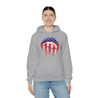 American Flag Lips Hooded Sweatshirt The Devil's Pickle