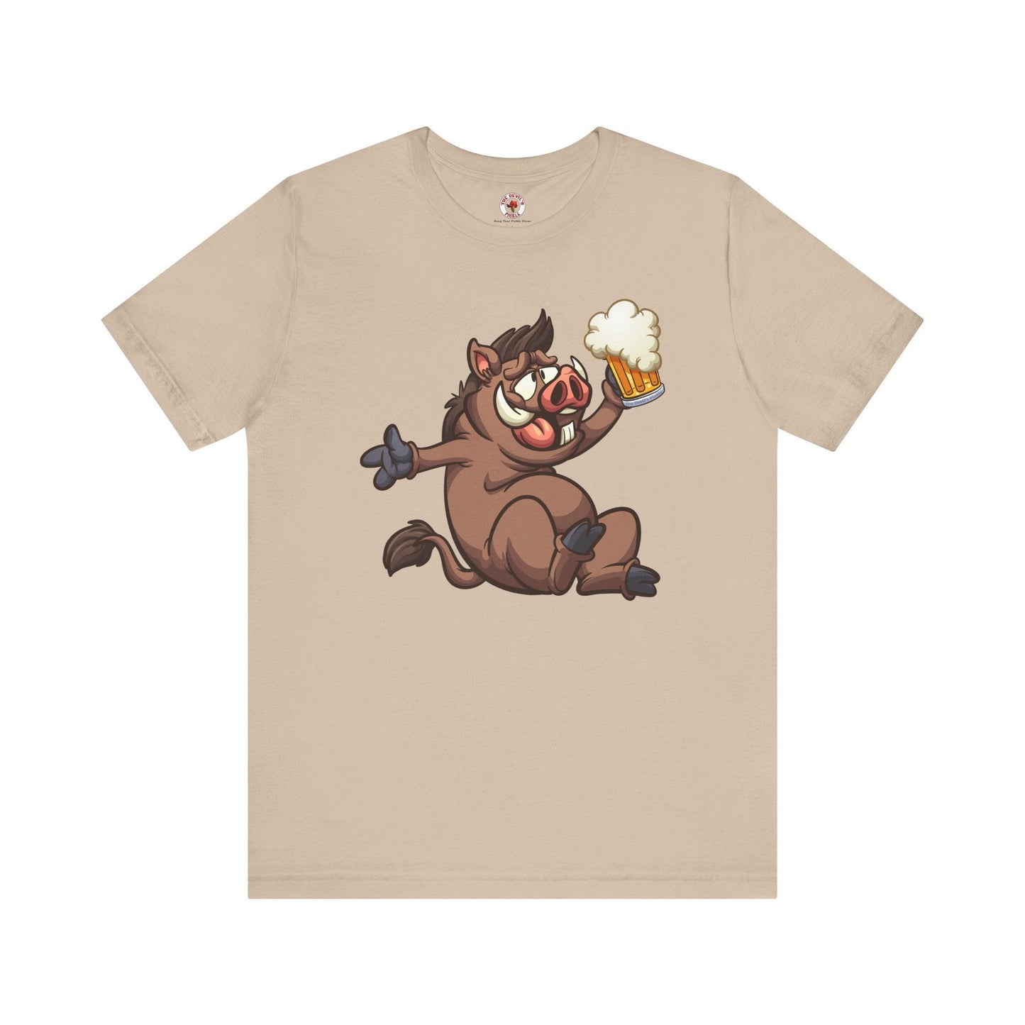 Beer Drinking Boar T-Shirt The Devil's Pickle
