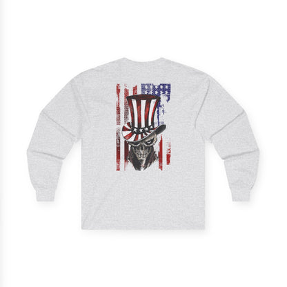 Patriotic Skull Long Sleeve Tee The Devil's Pickle