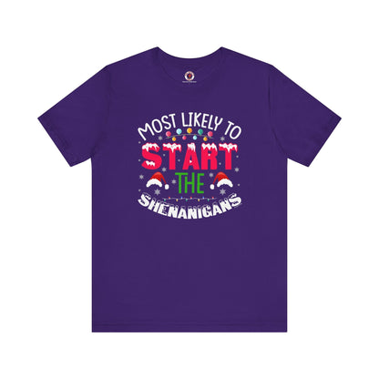 Most Likely To Start The Shenanigans T-Shirt The Devil's Pickle