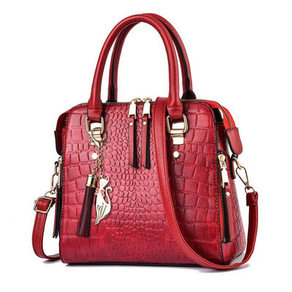 Luxe Alligator Leather Shoulder Bag - Stylish Premium Leather Bag for Women Country in My Heart