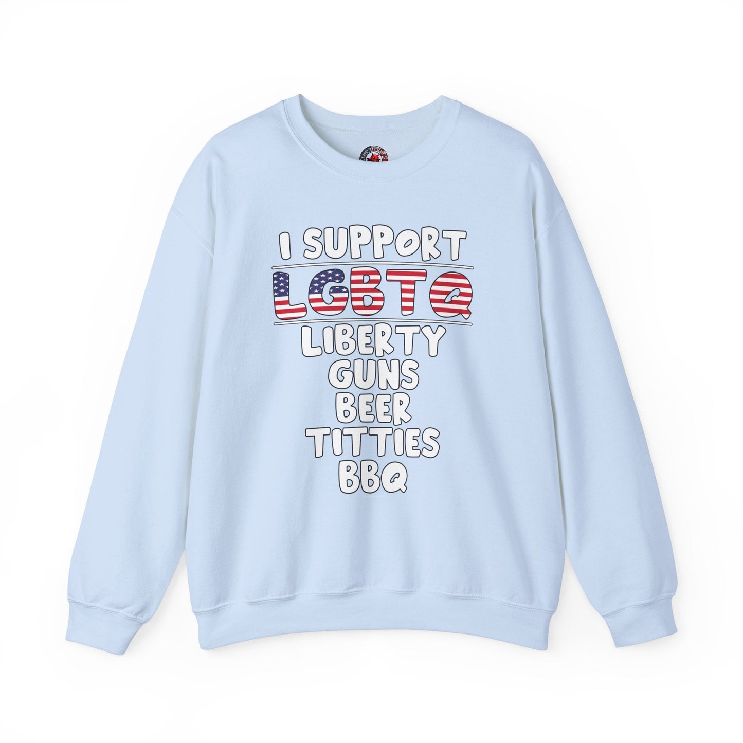 I Support LGBTQ Crewneck Sweatshirt The Devil's Pickle