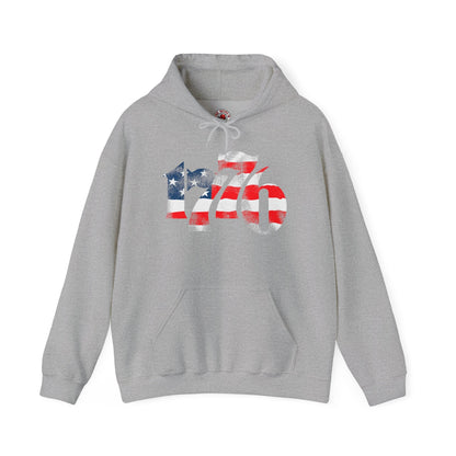 1776 American Flag Hooded Sweatshirt The Devil's Pickle