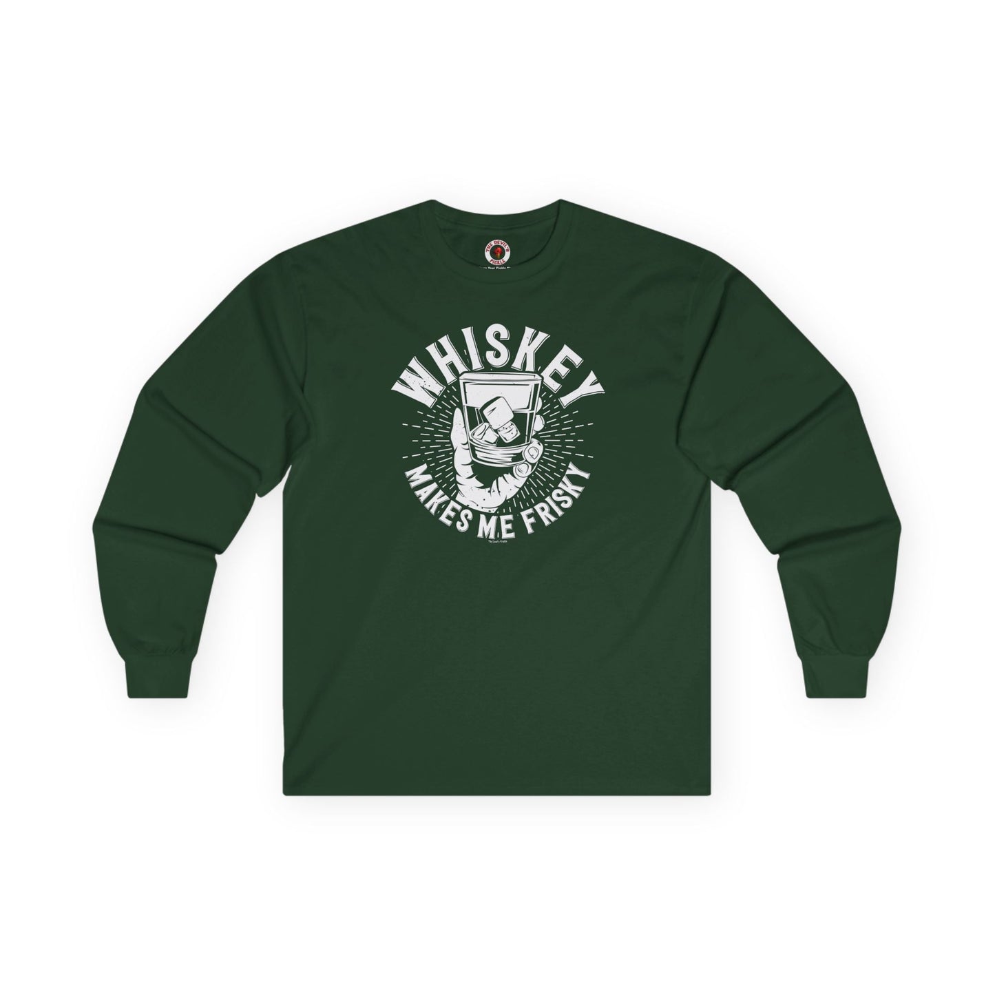 Whiskey Makes Me Frisky Long Sleeve Tee The Devil's Pickle