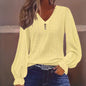 Plus Size Women's V-Neck Solid Top FitiqueFit
