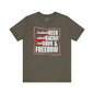 Beer Bacon Guns and Freedom T-Shirt The Devil's Pickle
