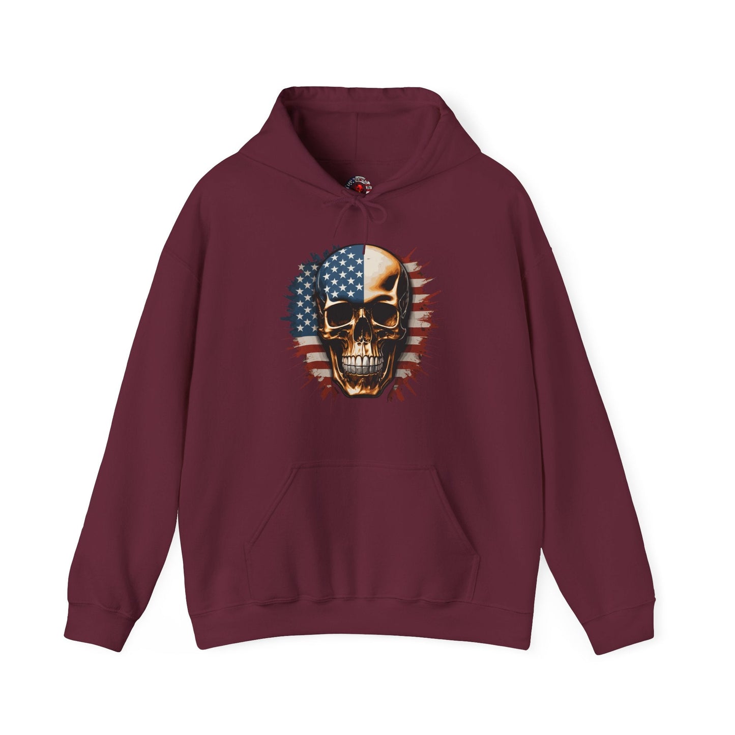 American Flag Skull Hooded Sweatshirt The Devil's Pickle