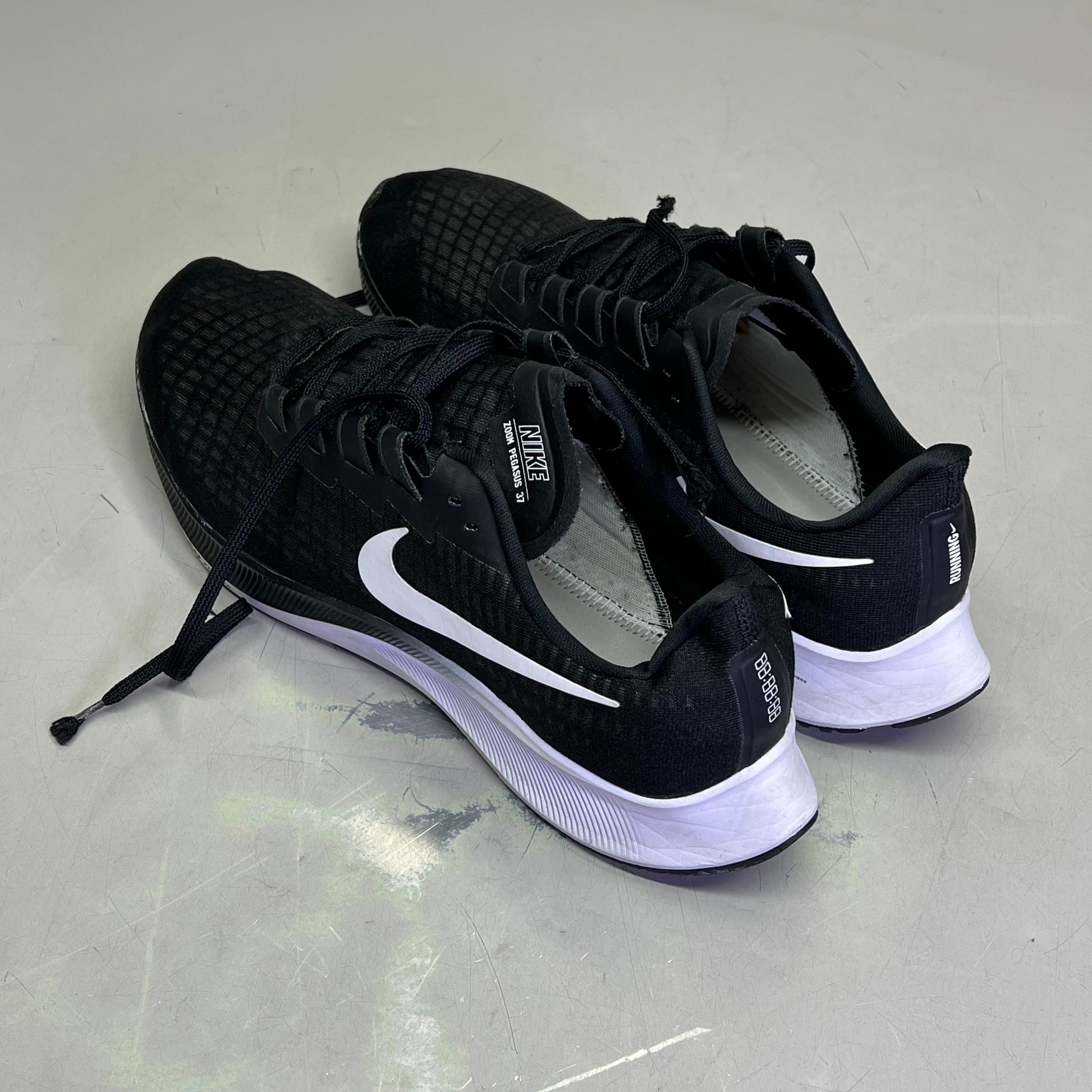 NIKE Air Zoom Pegasus 37 Running Shoes Men's Sz 14 Black/White (Pre-Owned) PayWut