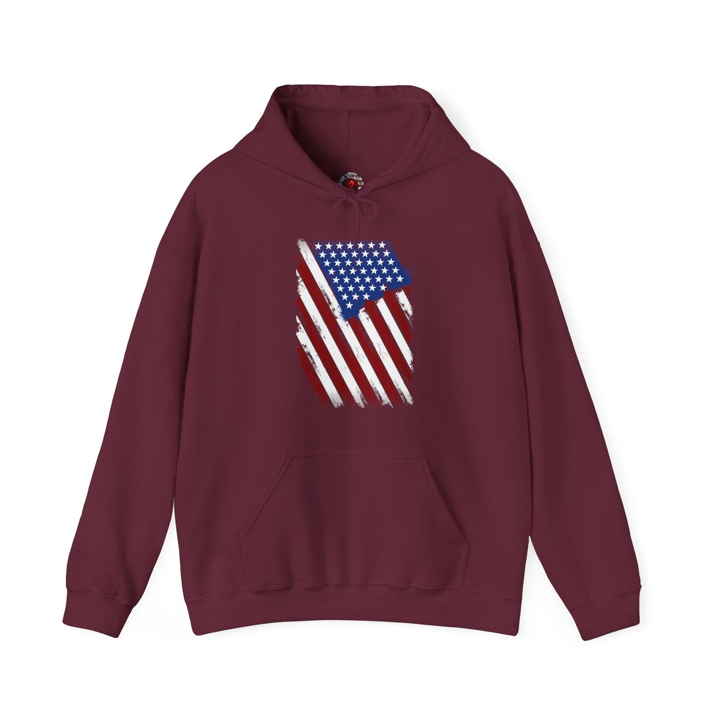 Distressed American Flag Hooded Sweatshirt The Devil's Pickle