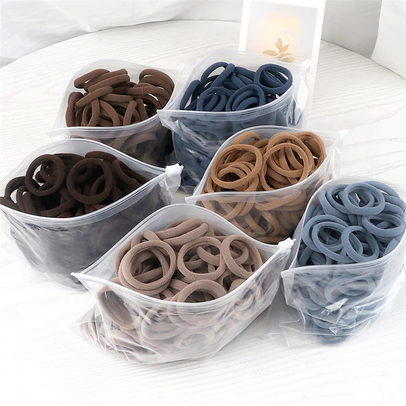 50pcs/Set Women   Basic Hair Bands 1.57inch Simple Solid Colors Elastic Headband Hair Ropes Ties Hair Accessories Ponytail Holder NovaCart