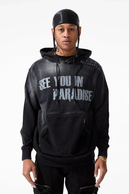 Jordan Craig Paradise Field Tech Cargo Hoodie - Black Denim Exchange