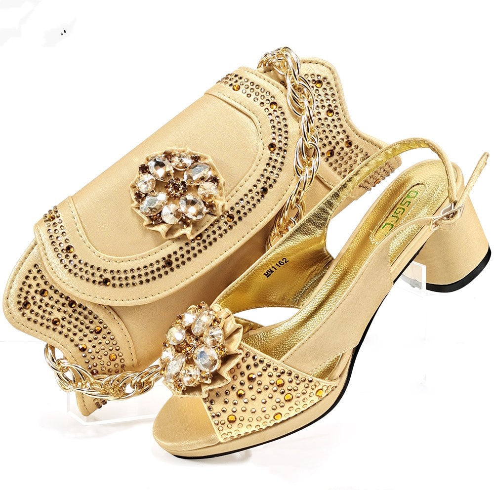 Evening Party With Rhinestone Pointed Toe Shoes Hand Bag Suit See size chart under “more details” The Fashion Celestial