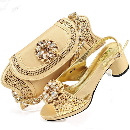 Evening Party With Rhinestone Pointed Toe Shoes Hand Bag Suit See size chart under “more details” The Fashion Celestial