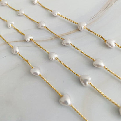 Pearl Heart Long Chain Necklace Shop Style & More | Fresh Looks, Everyday Deals & Free Shipping