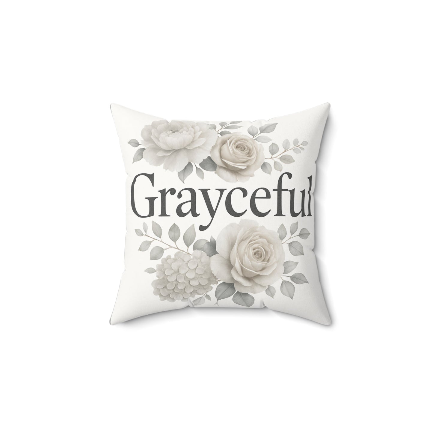Grayceful Floral Square Pillow, Home Decor Accent, Gift for Her, Cozy Living Room Decor, Wedding Gift, Birthday Gift Grayceful LLC