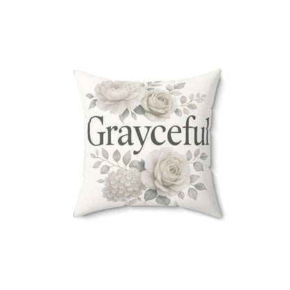 Grayceful Floral Square Pillow, Home Decor Accent, Gift for Her, Cozy Living Room Decor, Wedding Gift, Birthday Gift Grayceful LLC