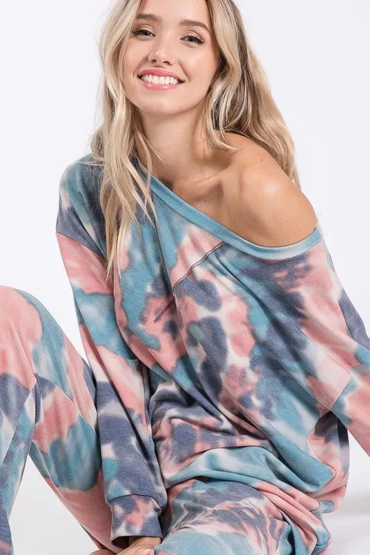 BiBi Tie Dye French Terry Casual Pants New Era Fashion LLc