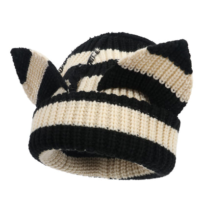 Women’s Thickened Acrylic Knitted Hat with Devil Ears | Cozy Beanie FitiqueFit