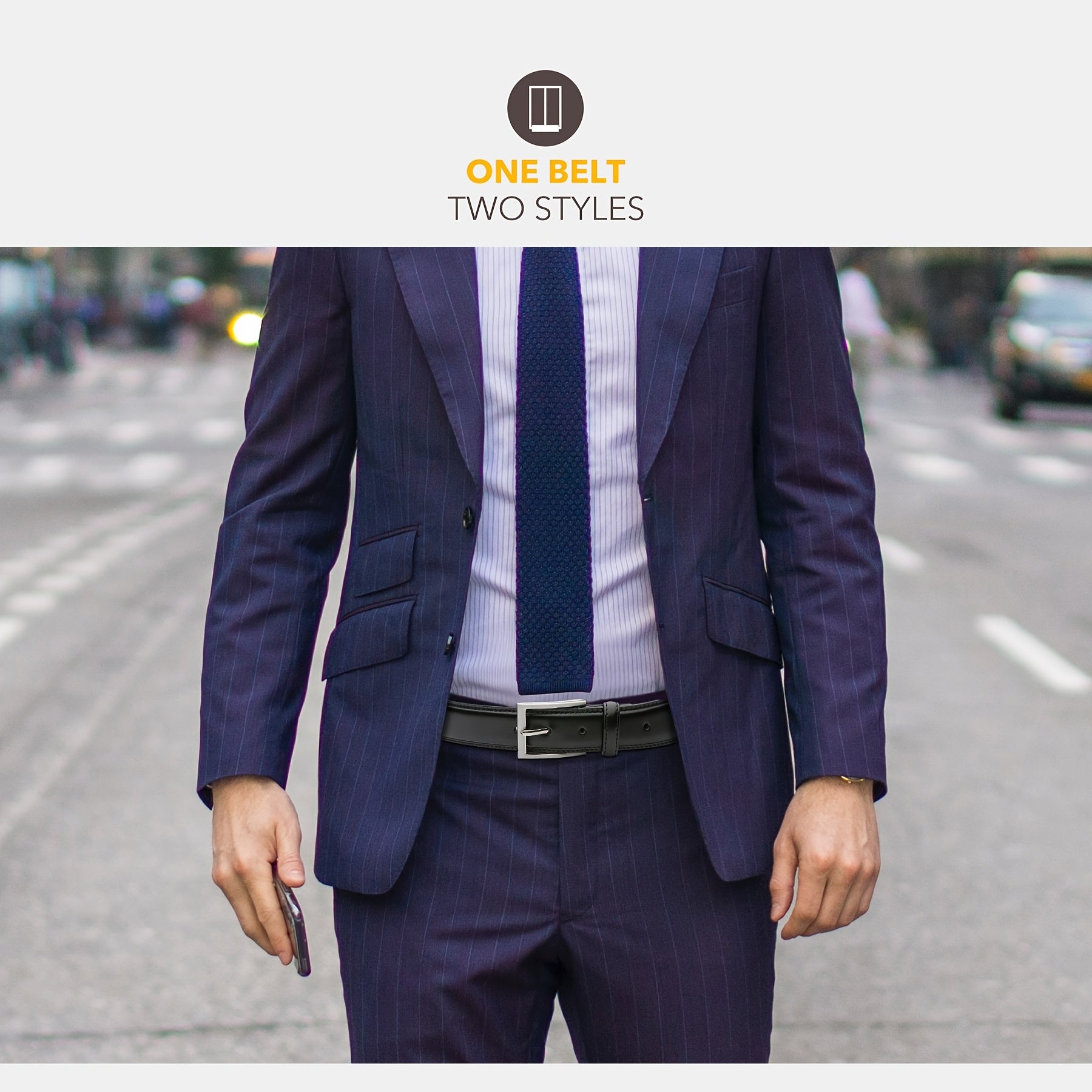 Men's Leather Belt, Fashion & Classic Casual Belt with Single Prong Buckle for Jeans, Pants, Work And Business, Gift for Dad & Husband NovaCart
