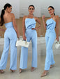 Candy-Colored Bodycon Halterneck Backless High-Waist Wide-Leg Jumpsuit FitiqueFit