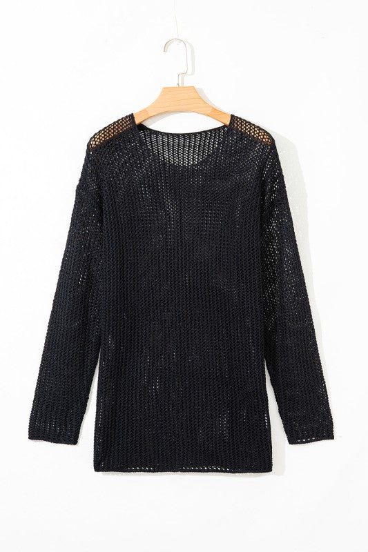 Solid Crochet Hollow-Out Sweater Shop Style & More | Fresh Looks, Everyday Deals & Free Shipping
