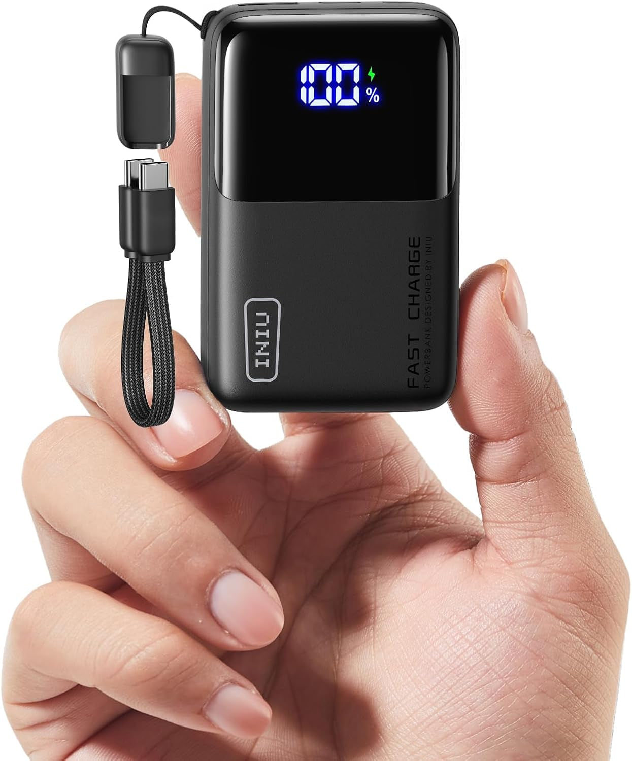 Ultra Mini 10,000mAh Portable Charger with 45W Fast Charging and Detachable Cable - Flight-Safe USB-C Power Bank for Smartphones and Tablets including iPhone, Samsung, Google, and Xiaomi New Era Fashion LLc