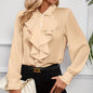 Women’s Ruffled Collared Blouse | Long Sleeve Dressy Work Top FitiqueFit