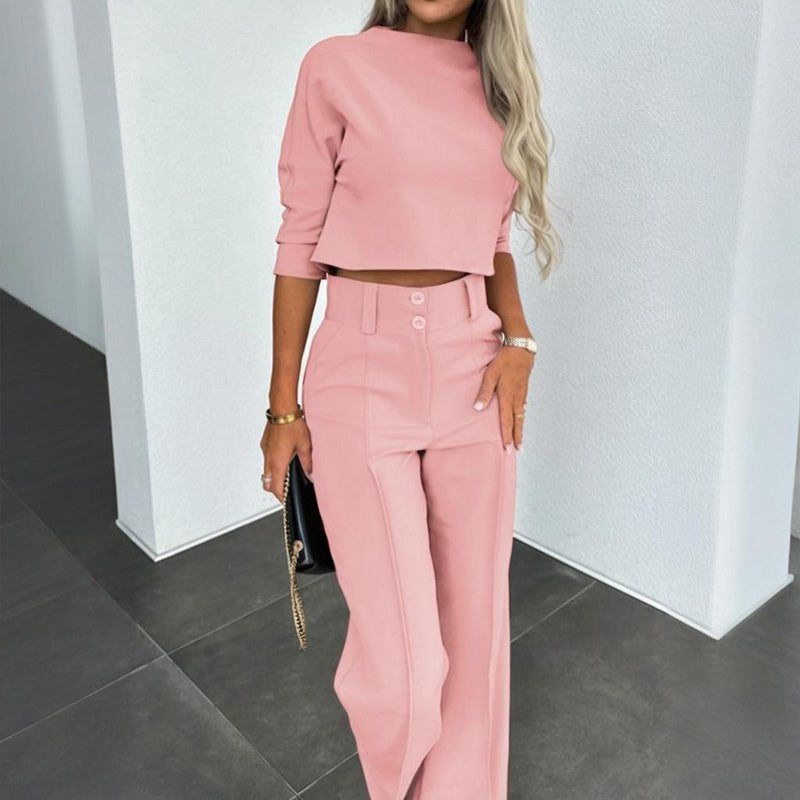 Women's Elegant Solid Color Half Sleeve Short Top FitiqueFit
