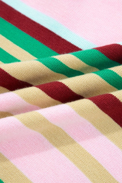Stripe Ribbed Trim Crewneck Cropped Sweater Shop Style & More | Fresh Looks, Everyday Deals & Free Shipping
