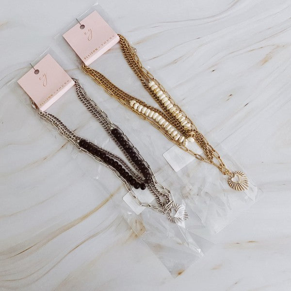 Resin Bead Golden Heart Layered Necklace Shop Style & More | Fresh Looks, Everyday Deals & Free Shipping