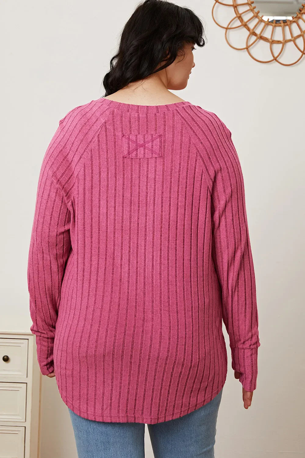 Basic Bae Full Size Ribbed Thumbhole Sleeve T-Shirt New Era Fashion LLc