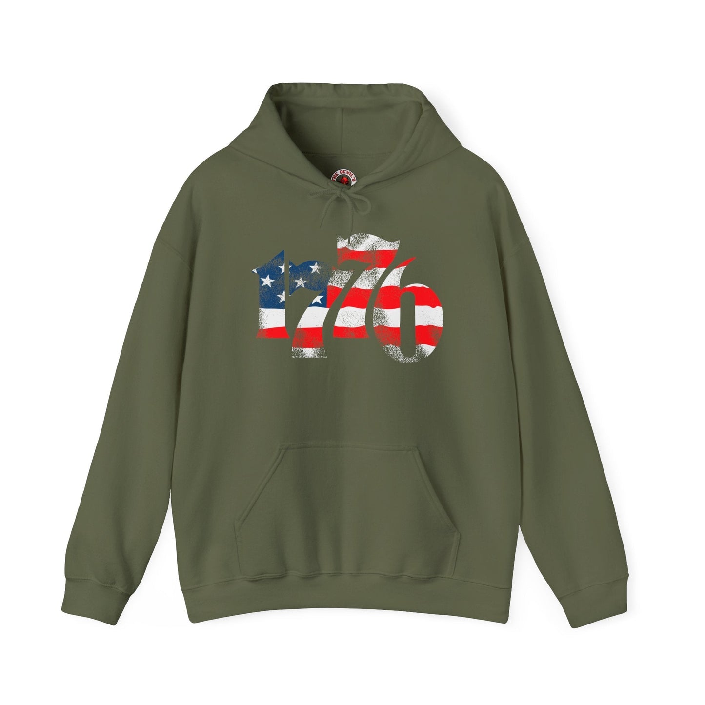 1776 American Flag Hooded Sweatshirt The Devil's Pickle