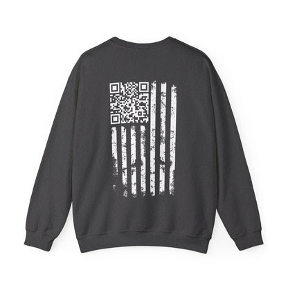 American Flag QR Code Crewneck Sweatshirt The Devil's Pickle