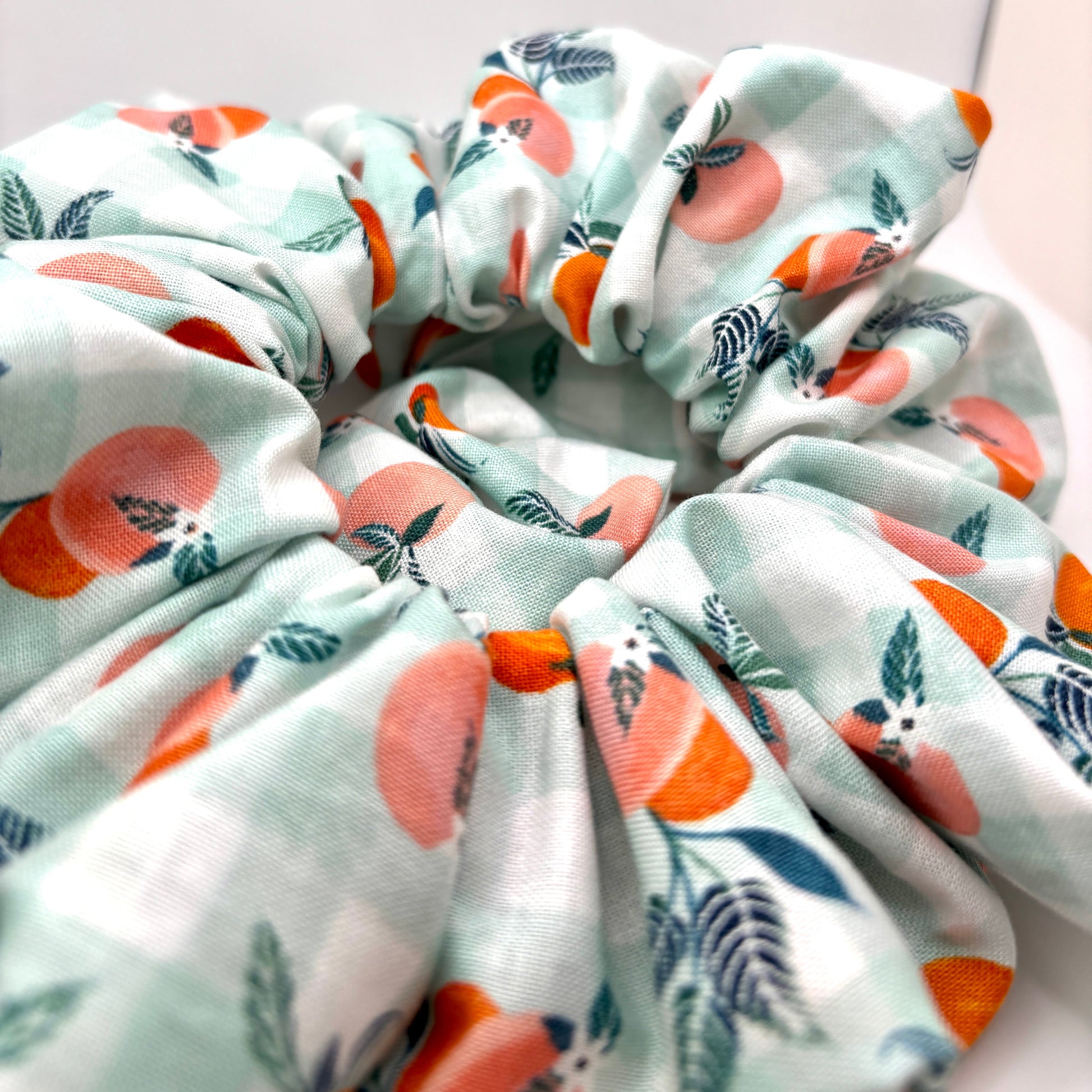 Peach Gingham Summer Scrunchie Enchanted Scrunch